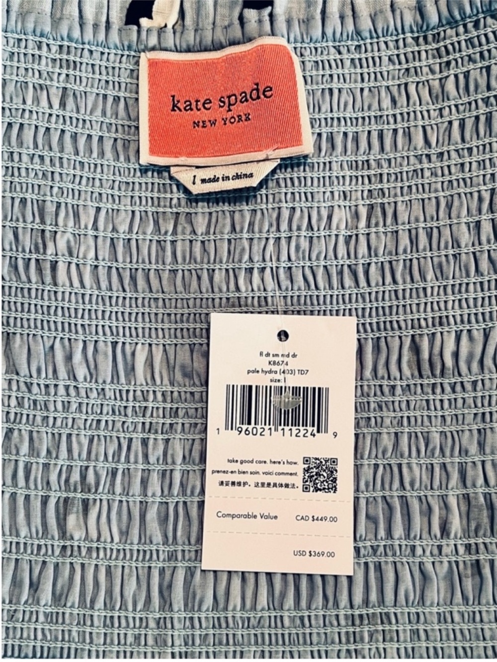KATE SPADE Women’s floral dot smocked midi dress🦋🦋 - Picture 8 of 9